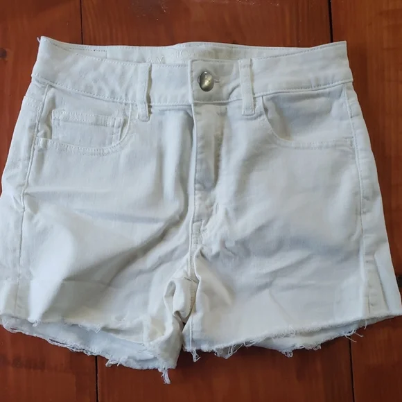 American Eagle Outfitters White Denim Cutoff Shorts - Picture 1 of 6